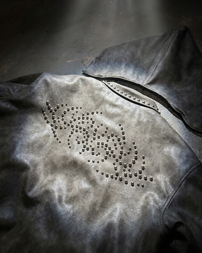‎ STUDDED LEATHER JACKET