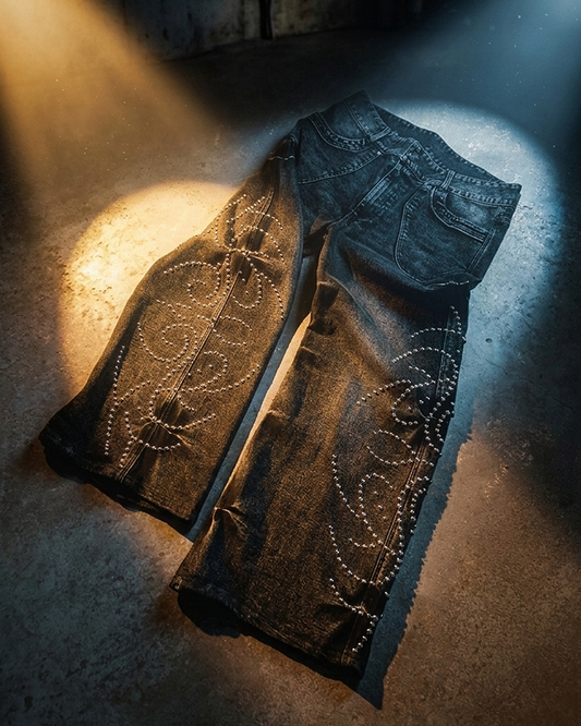 STUDDED DENIM